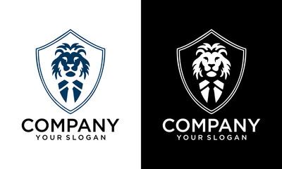 Lion logo vector illustration, emblem design.