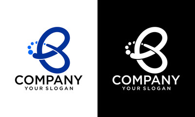 Tech Letter B Logo. Futuristic Vector Logo Template  Blue  Color. Geometric Shape. Usable for Business and Technology Logos.