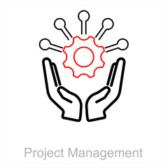 Obraz premium Project management and management icon concept