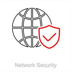 Network Security and globe icon concept