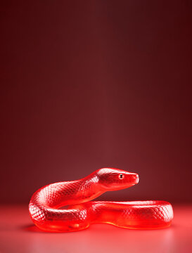background of red snake. Generative AI image.
