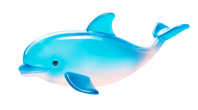 transparent jelly dolphin, isolated, PNG. Generative AI image.
