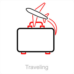 Traveling and flight icon concept 