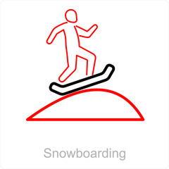 Snowboarding and shoe icon concept 
