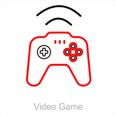 Video Game and pla icon concept