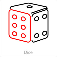 Dice and square icon concept