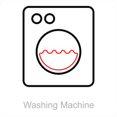 Washing Machine and machine icon concept