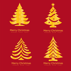 Obraz premium Christmas tree creative logo, Merry Christmas, Happy New Year