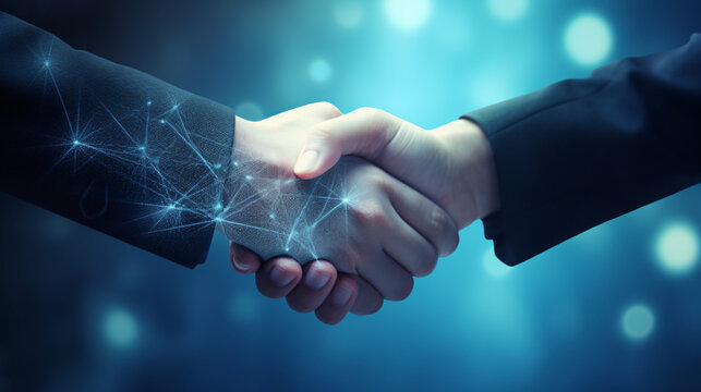 Close up image of business handshake
