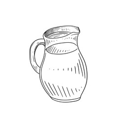 milk dairy product hand drawn
