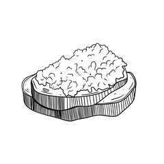 cheese dairy product hand drawn