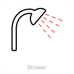 Shower and bath icon concept 