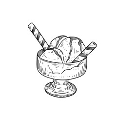 ice cream dairy product hand drawn