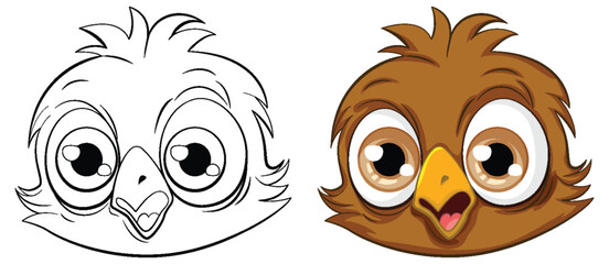 Obraz premium Set of owl face cartoon
