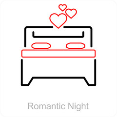 Romantic Night and love icon concept 