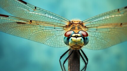 close-up portrait of a dragonfly against textured background, AI generated, background image