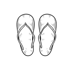 slippers handdrawn illustration 