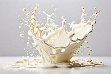 splashing milk isolated on white background,milk splash close up