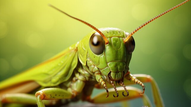 close-up portrait of a Grasshopper against textured background, AI generated, background image