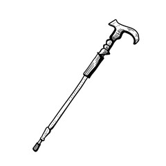 stick camping handdrawn illustration 