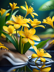 Yellow flowers. Generate AI.