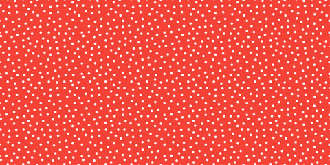 Small polka dot seamless pattern background. random dots texture. red and white dots textile © dmutrojarmolinua
