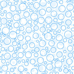 Bubbles soda seamless pattern. ?arbonated blue water texture