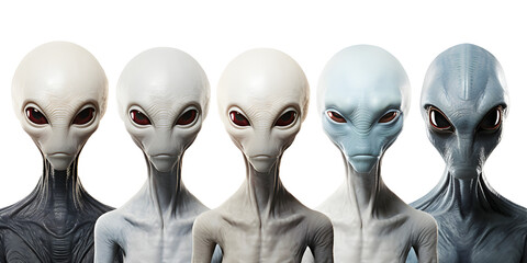 portrait of Aliens on the white background