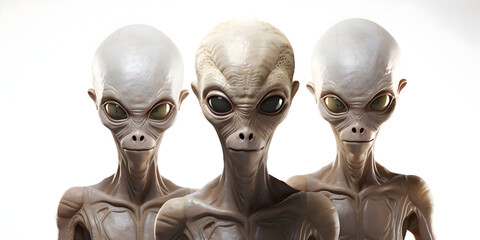 portrait of Aliens on the white background