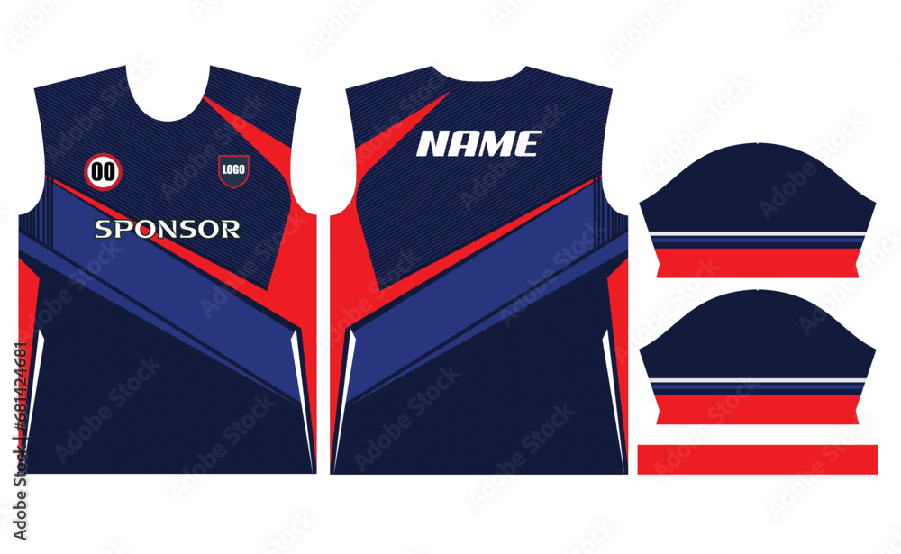 Sticker Vector soccer jersey design for sublimation or sports jersey design
