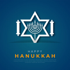 Happy Hanukkah Love and Light Paper cut style Vector Design Illustration for Background, Poster, Banner, Advertising, Greeting Card