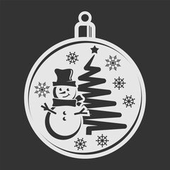 Christmas ball icon. Vector illustration	