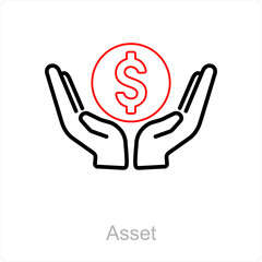 Asset and money icon concept 
