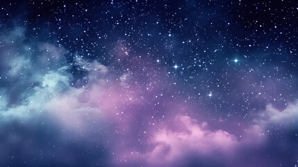 Fototapeta na wymiar Purple and blue stars in a space background