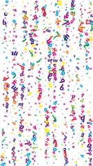 Flying latin letters. Colorful childish scattered