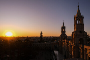 Naklejka premium Sunset over Arequipa, Perú