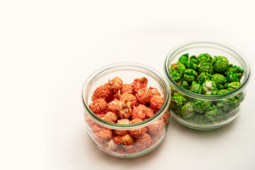 Christmas Color Popcorn in Glass Jars