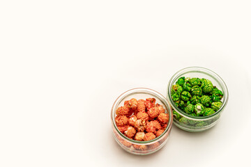 Christmas Color Popcorn in Glass Jars