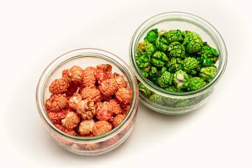 Christmas Color Popcorn in Glass Jars