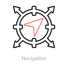 Navigation and map icon concept