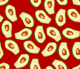 Avocado seamless pattern for fabric