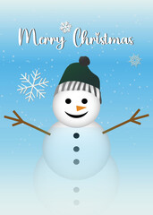 merry christmas flat stylized illustration. Christmas card design.