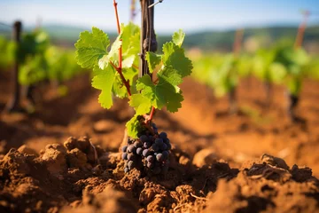 Crédence de cuisine en verre imprimé Vignoble the way vineyard soil is carefully tended and nurtured to the best grapes, embodying the art and science of winemaking
