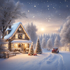 Fototapeta premium a Christmas night.Generative AI