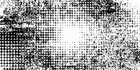 Halftone faded gradient texture. Grunge halftone grit background. White and black sand noise wallpaper