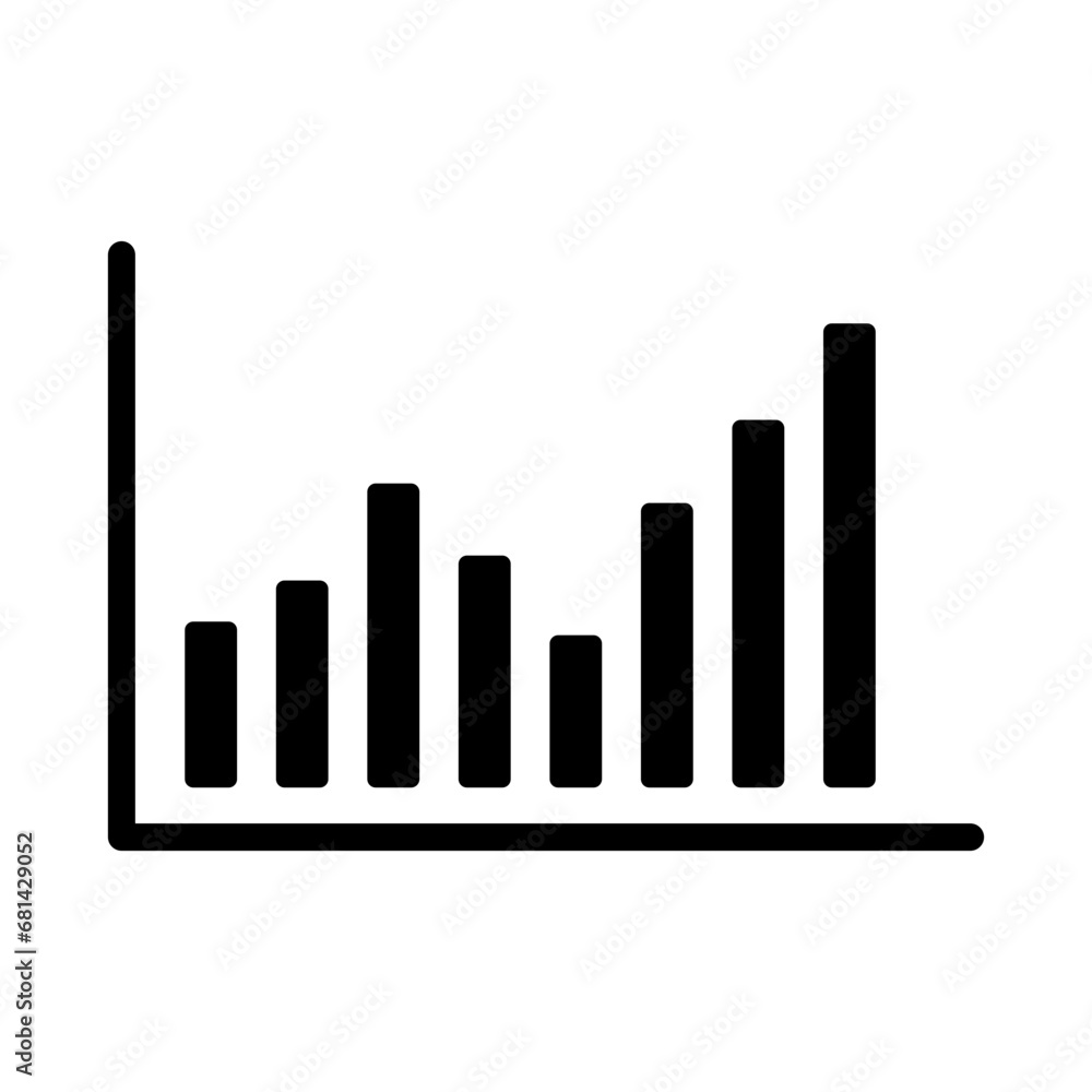 Poster graphic chart rising up icon vector design template with transparent background
