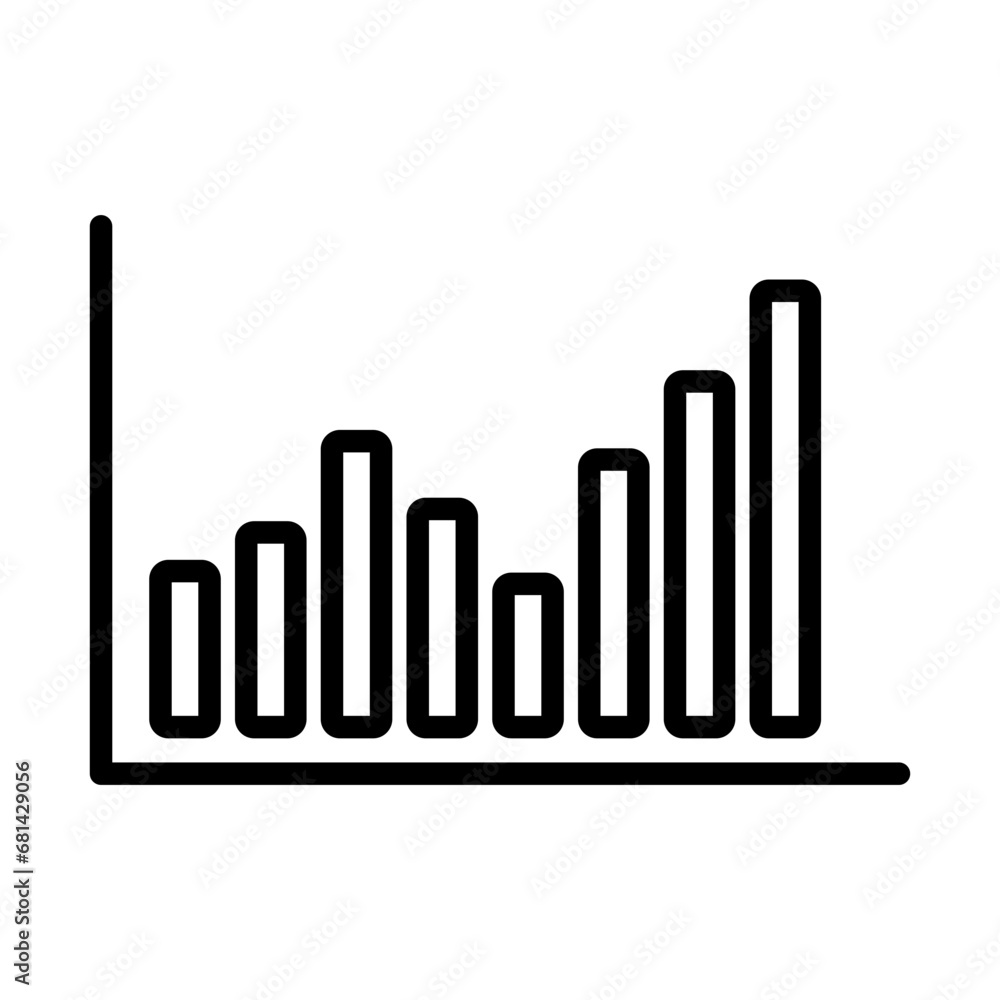 Poster graphic chart rising up icon vector design template with transparent background