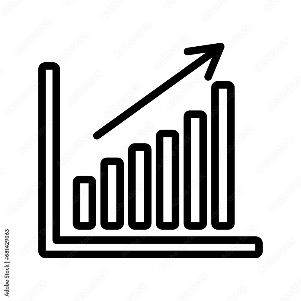 Poster graphic chart rising up icon vector design template with transparent background