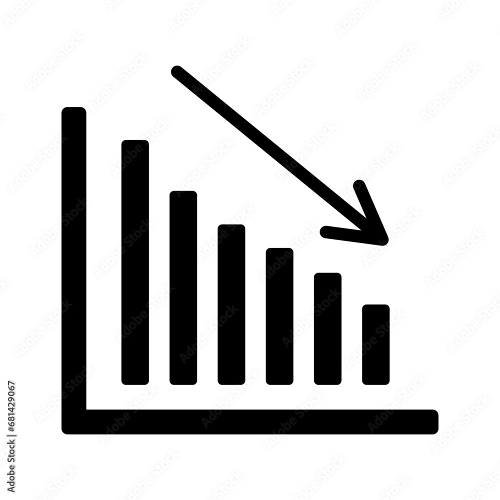 Poster graphic chart down down icon vector design template with transparent background