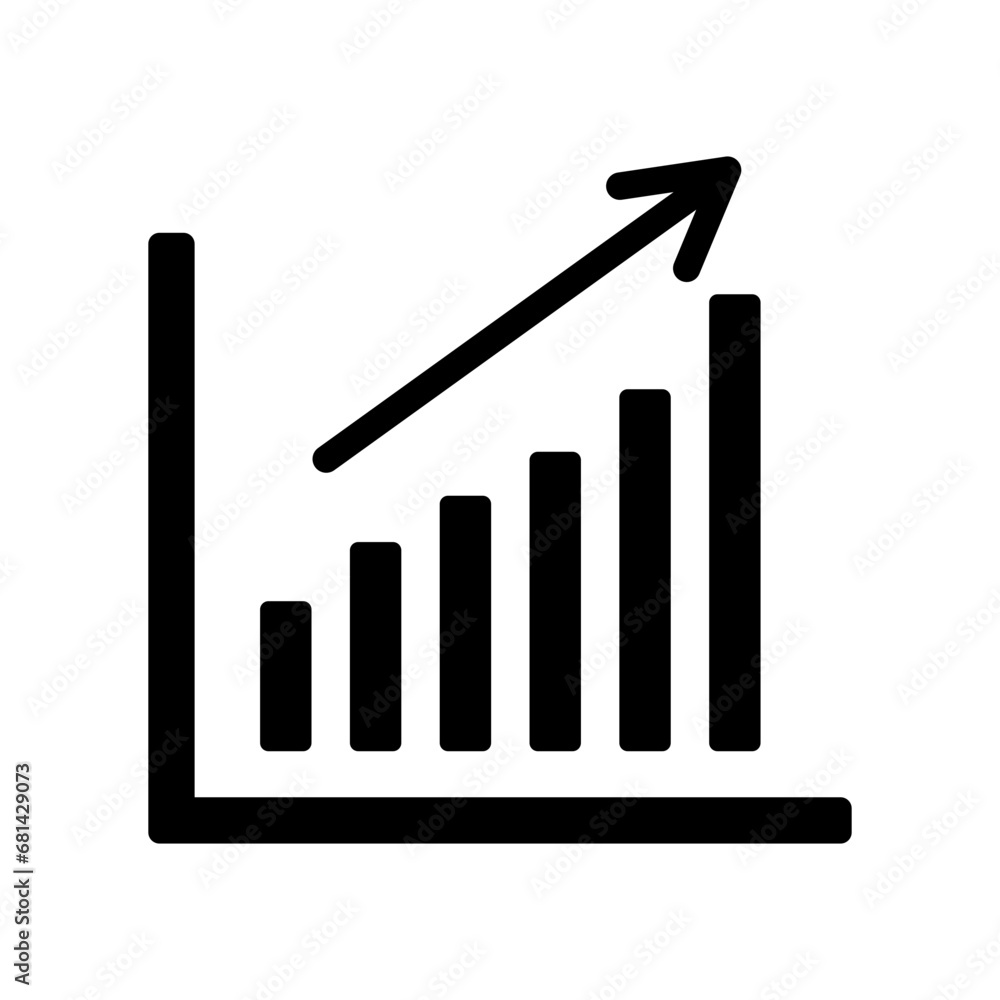 Poster graphic chart rising up icon vector design template with transparent background